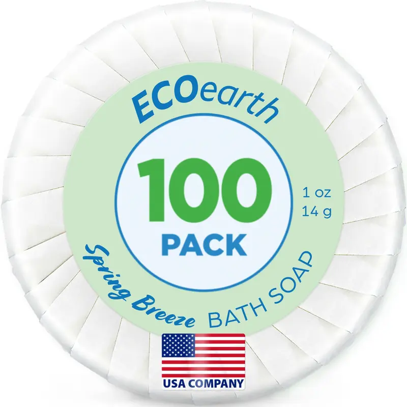 EcoEarth Savons Hôtel Spring Breeze – 28 g, Lot de 100