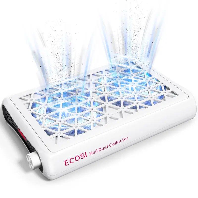 ECOSI Collecteur de poussière pour ongles – double turbo, 1600PA, 8000 RPM