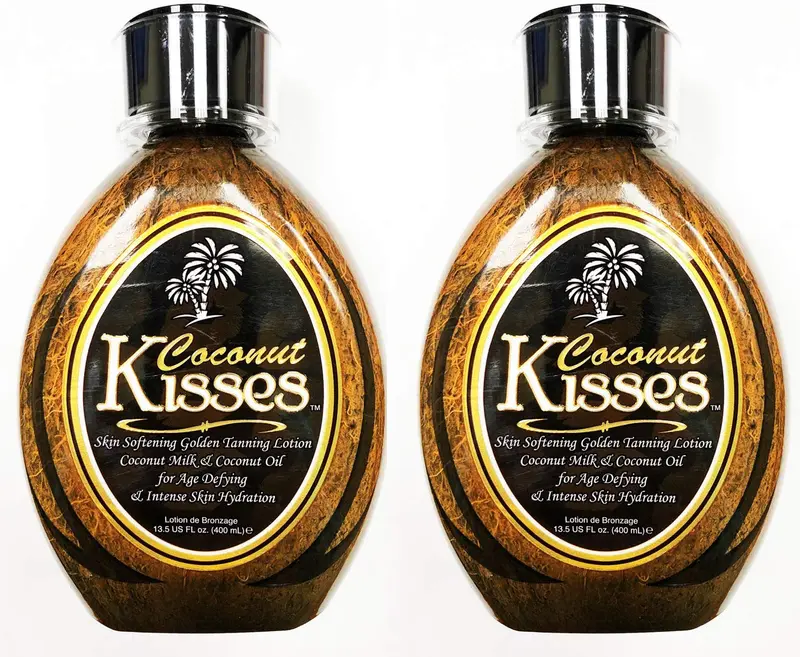 ED HARDY Coconut Kisses – Lot de 2 Lotion Bronzante Dorée Coco, 13,5 oz