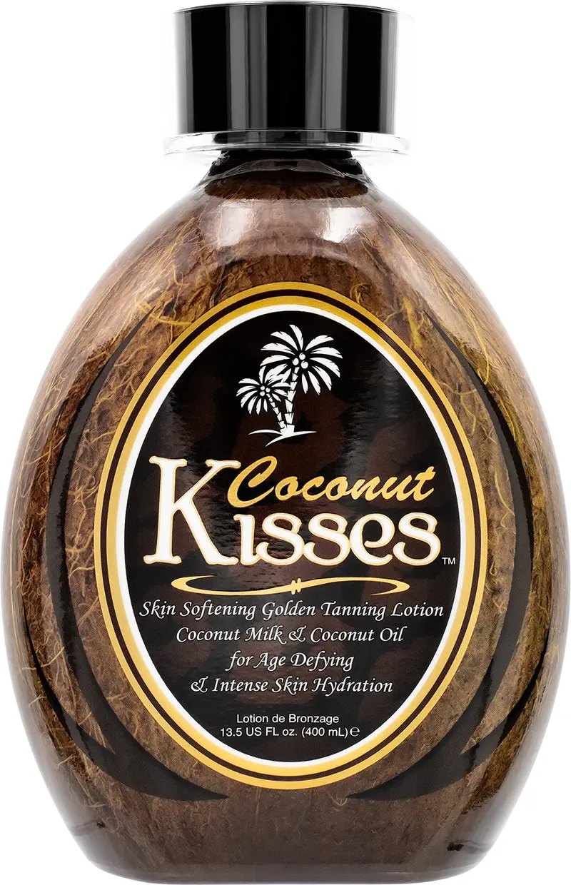ED HARDY Coconut Kisses Lotion de bronzage dorée – Non testé sur les animaux, Sans gluten, Sans huile minérale, Sans DHA, pour tous types de peau, 13,5 oz