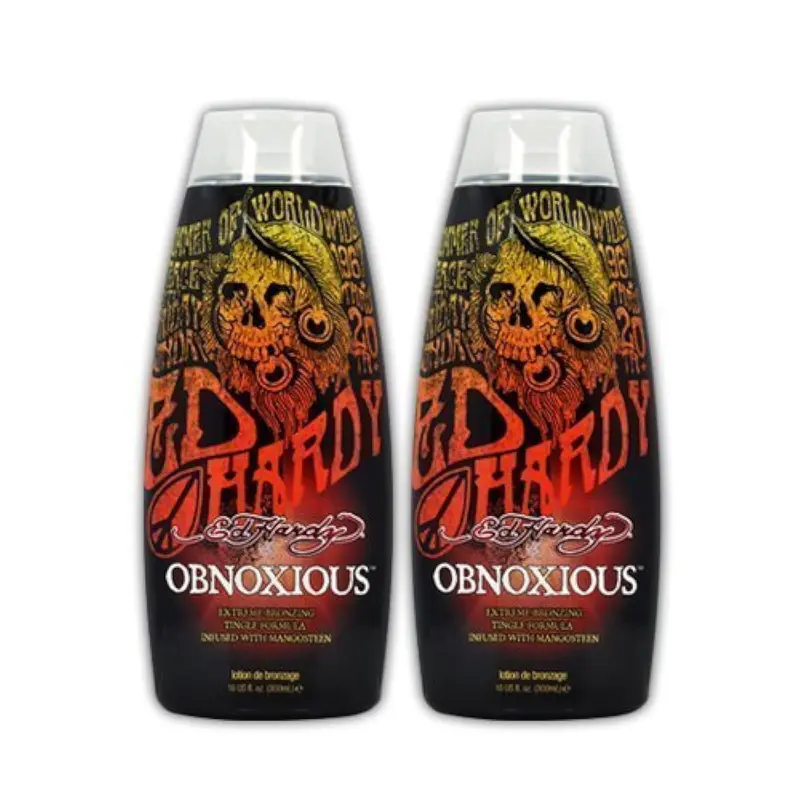 ED HARDY Lot 2 Obnoxious – Lotion accélérateur de bronzage intérieur, bronzage foncé