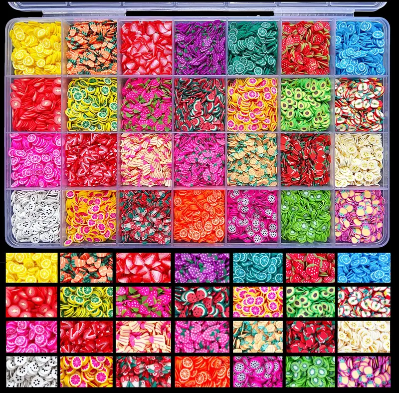 EHOPE 17500 Pièces Tranches Fruits Polymer – Décor Nail Art 3D et Bricolage (28 Styles)