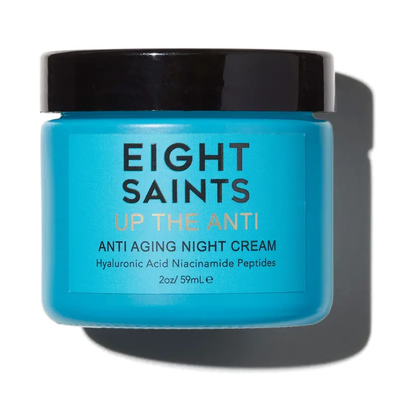 Eight Saints Soin Nuit Anti-Âge Hydratant Visage et Cou – Niacinamide & Acide Hyaluronique, 60 ml