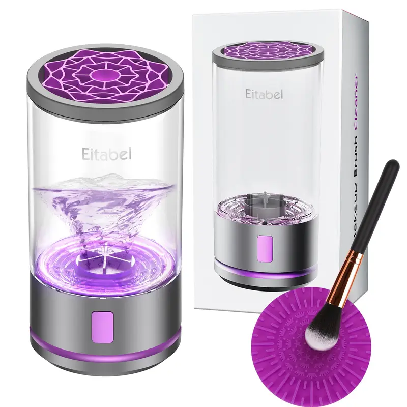 EITABEL Nettoyeur pinceaux électriques 2 en 1 – Rotation automatique et portable