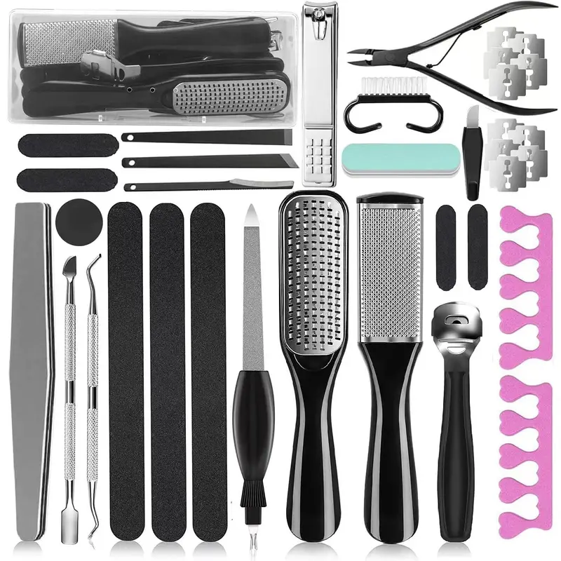 EKOCSIO Kit Pédicure Professionnel 36 en 1 – Outils en Acier Inox pour Pieds