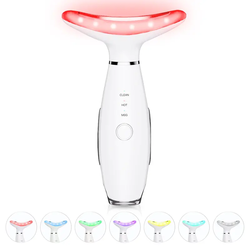 ELISHINE Massage Visage et Cou à 7 Couleurs — Appareil Portable Thermique et Galvanique