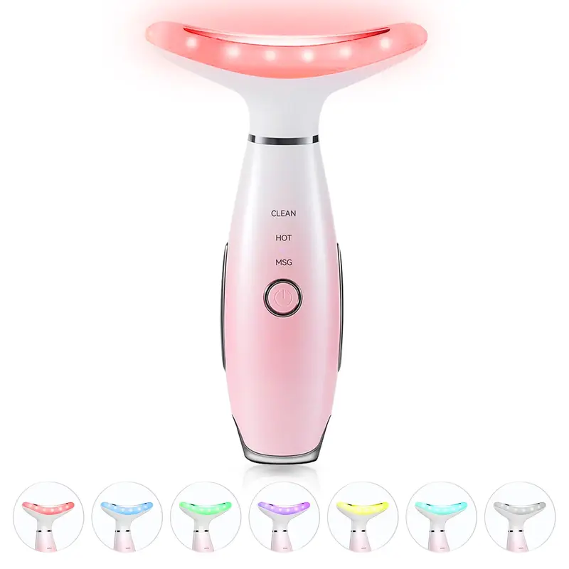 ELISHINE – Massageur Cou et Visage 7 Couleurs, Outil de Soin Facial à Domicile