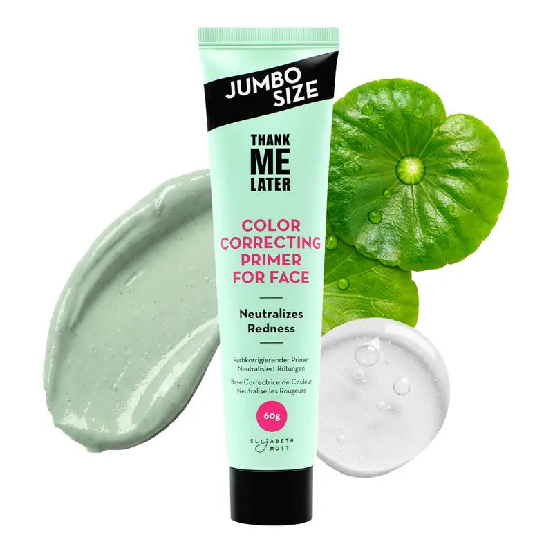 Elizabeth Mott Thank Me Later Primer Correcteur de Couleur Jumbo 60 g – Niacinamide & Cica – Sans rougeurs – Cruelty-Free