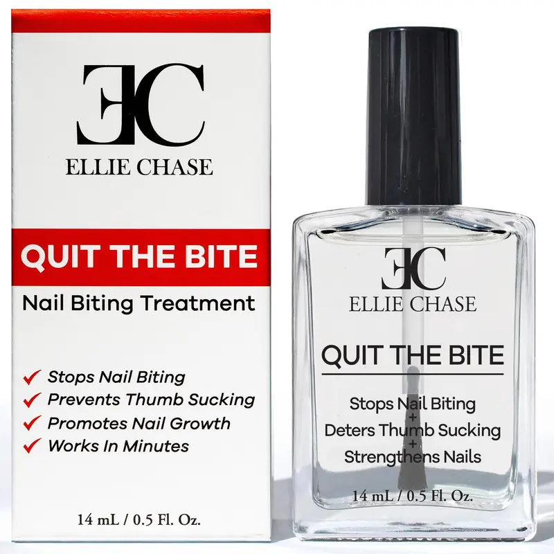 Ellie Chase Stop Mordillage – Vernis Détente au Goût Amer Extra 0,5 oz | Adultes & Enfants | Fabriqué aux États-Unis | Sans DBP, Sans TPHP