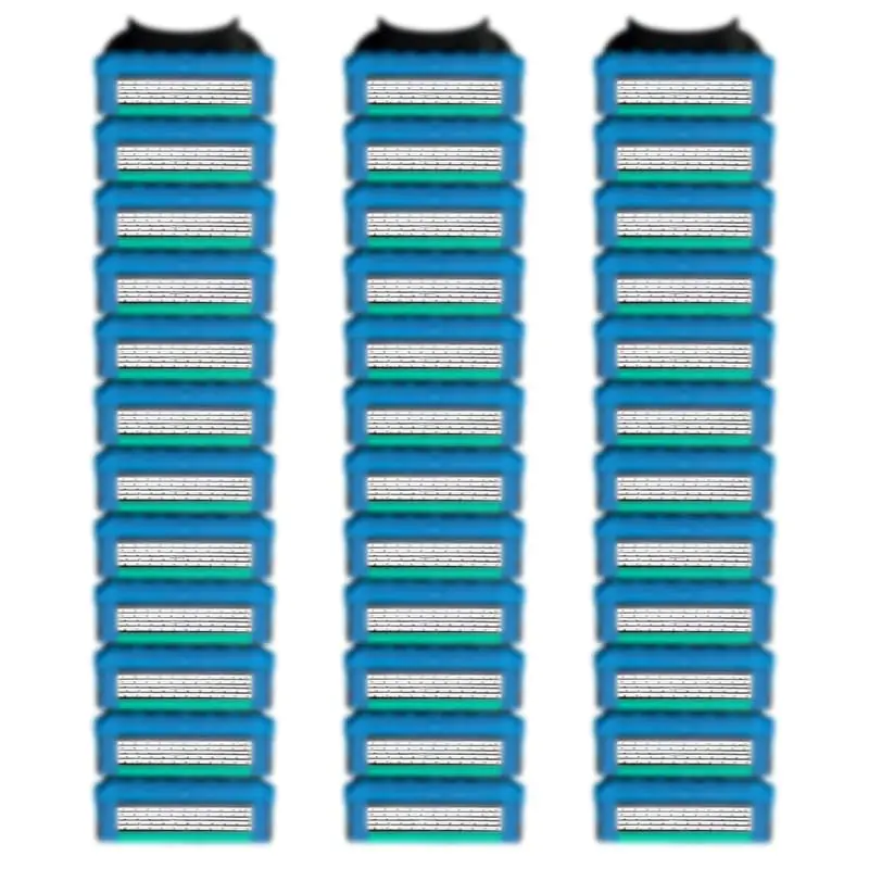 Eloslos – 36 Lames de Rechange GL-Fusion 5 Style Rasoirs Bleu-Vert – Packs Économiques
