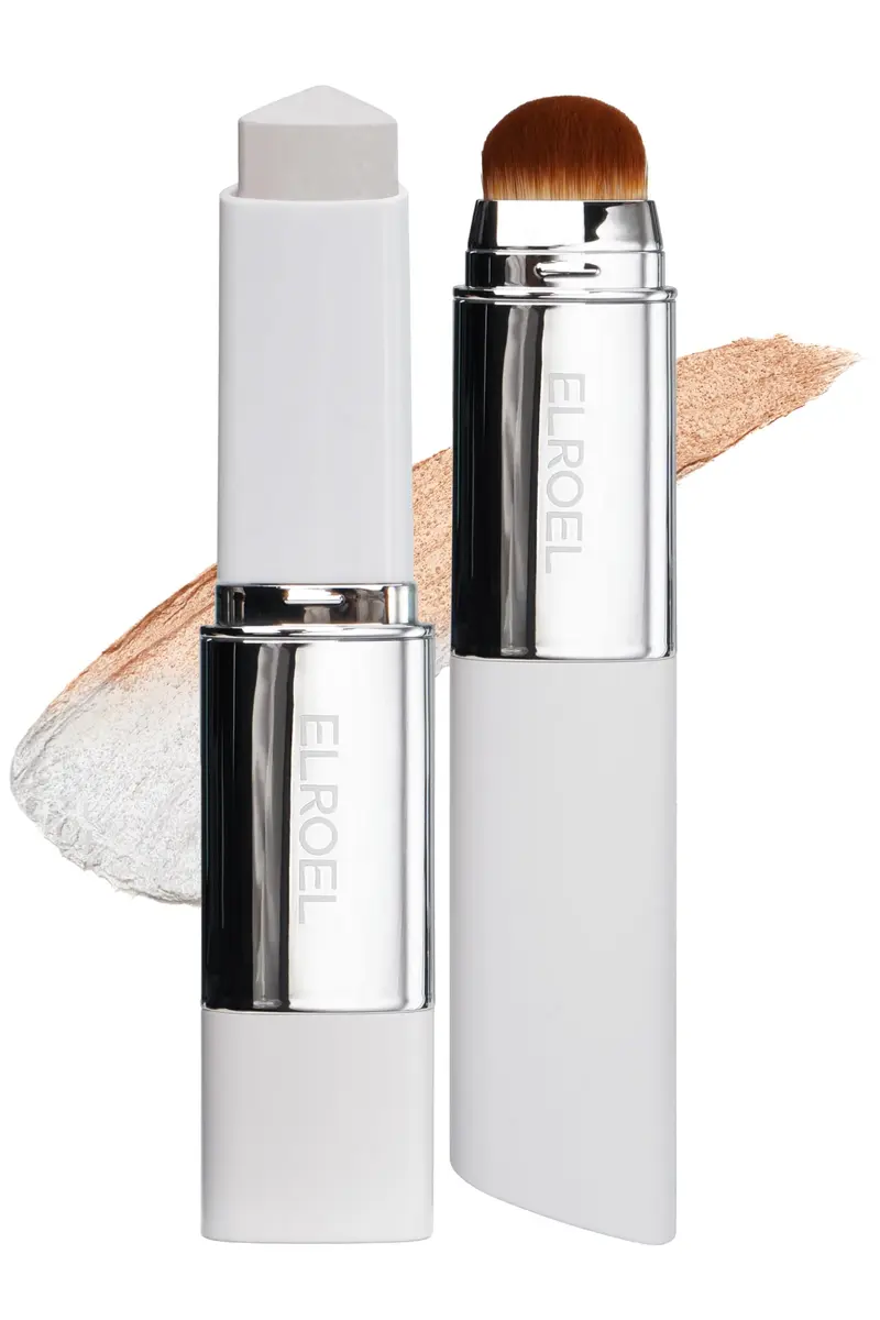 ELROEL Blanc Cover Stick V – Fond de teint couleur-changeante, hydratant et couvrance modulable (202 naturel)