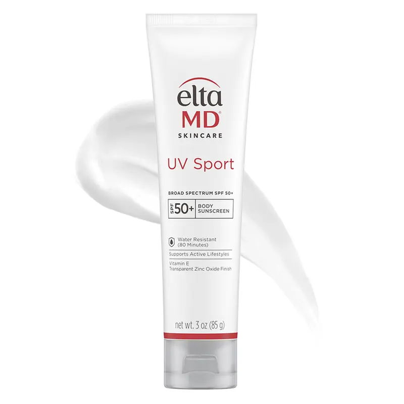 EltaMD UV Sport Lotion Solaire SPF 50 – Visage et Corps, Résistante à l'eau et à la transpiration, Oxyde de Zinc, 90 ml