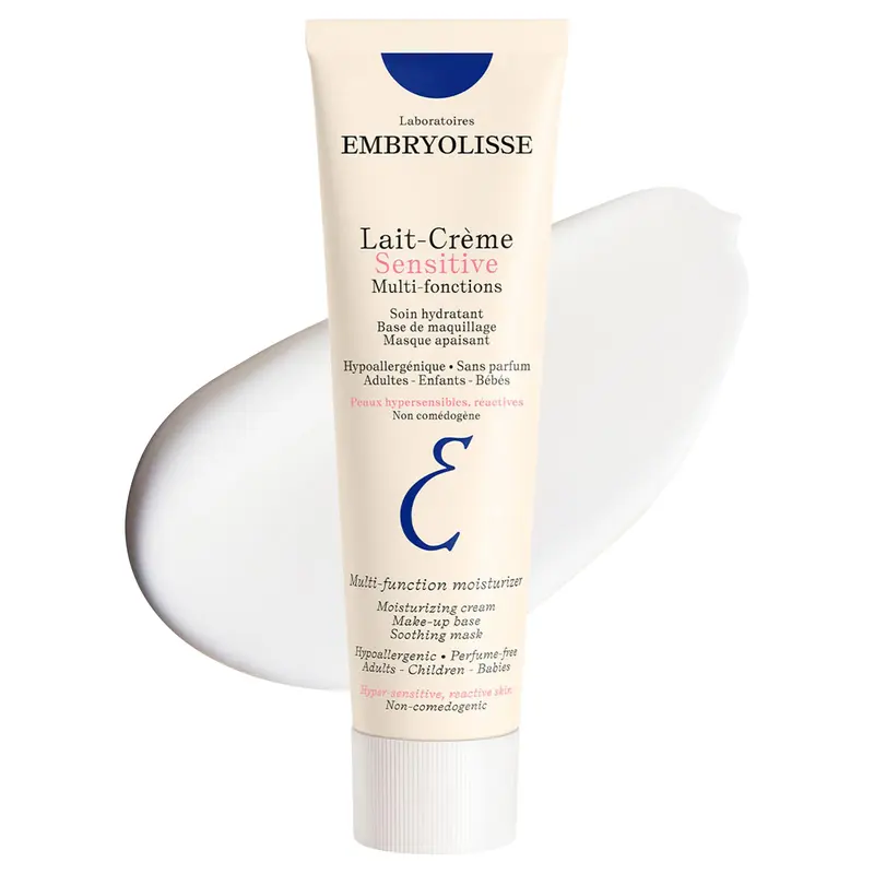 Embryolisse Lait-Crème Sensitive – Hydratant hypoallergénique sans parfum pour visage et corps (3,4 oz / 100 ml)