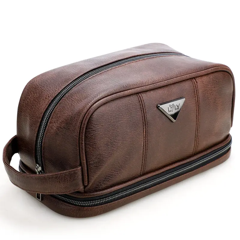 emissary Trousse de Toilette Homme en Cuir PU – Étanche, Compacte et Polyvalente | Idée Cadeau Saint-Valentin