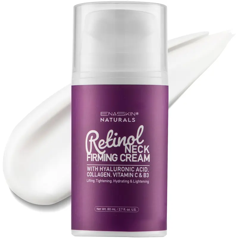 Enaskin Naturals Crème Raffermissante du Cou – Retinol, Hyaluronique et Collagène – 2,7 oz