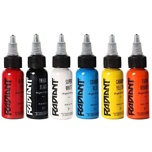 Encre Radiant – Kit 6 couleurs populaires 1/2 oz | unitedtattoosupply