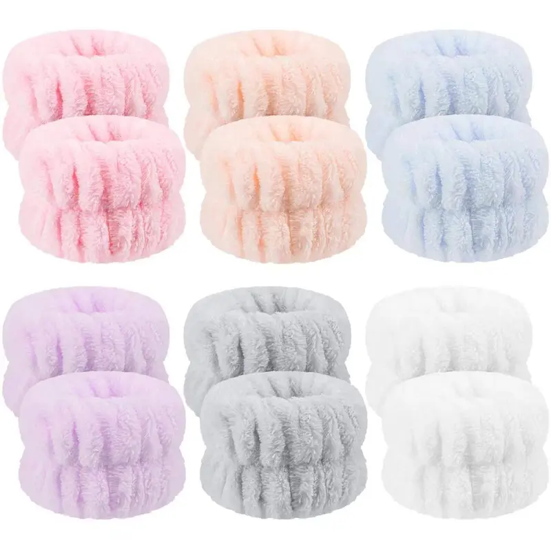 Ensemble de 12 bandes-poignet pour lavage du visage Anmieciu – microfibre absorbante et serviettes réutilisables