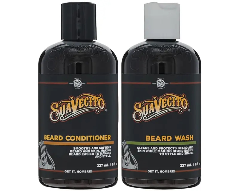 Ensemble Lavage et Soin Barbe Suavecito – Kit pour Hommes (8 onces chacun)