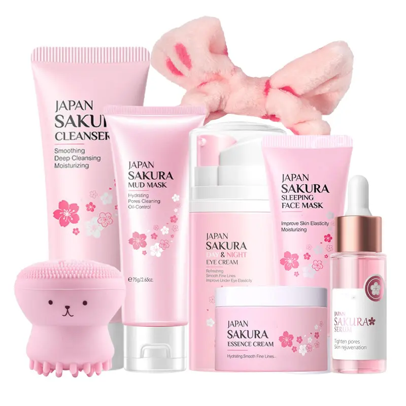 Ensemble Soin Evolvique Japan Sakura — 8 pièces pour adolescentes | Nettoyage, hydratation et routine visage
