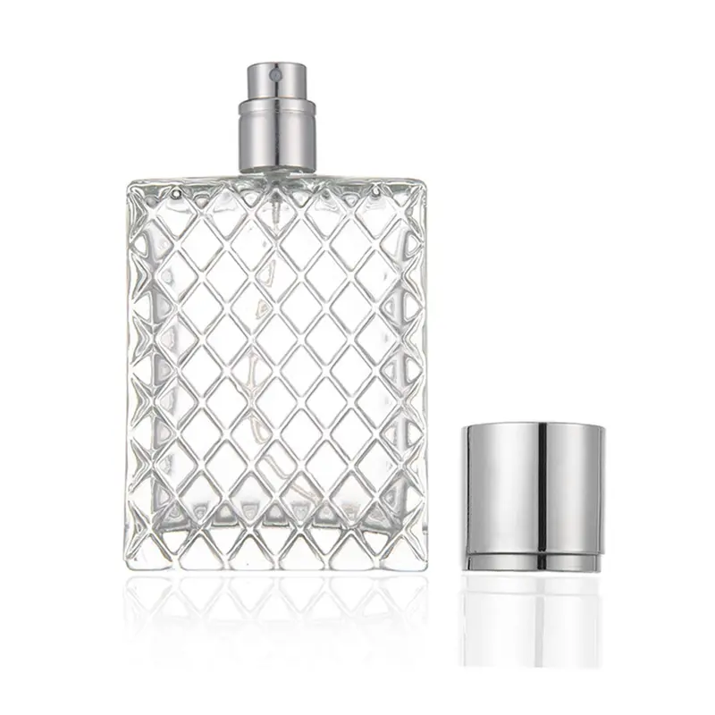 Enslz Flacon Vaporisateur Rechargeable 100 ml – Bouteille Parfum en Verre Épais avec Atomiseur Brume Fine