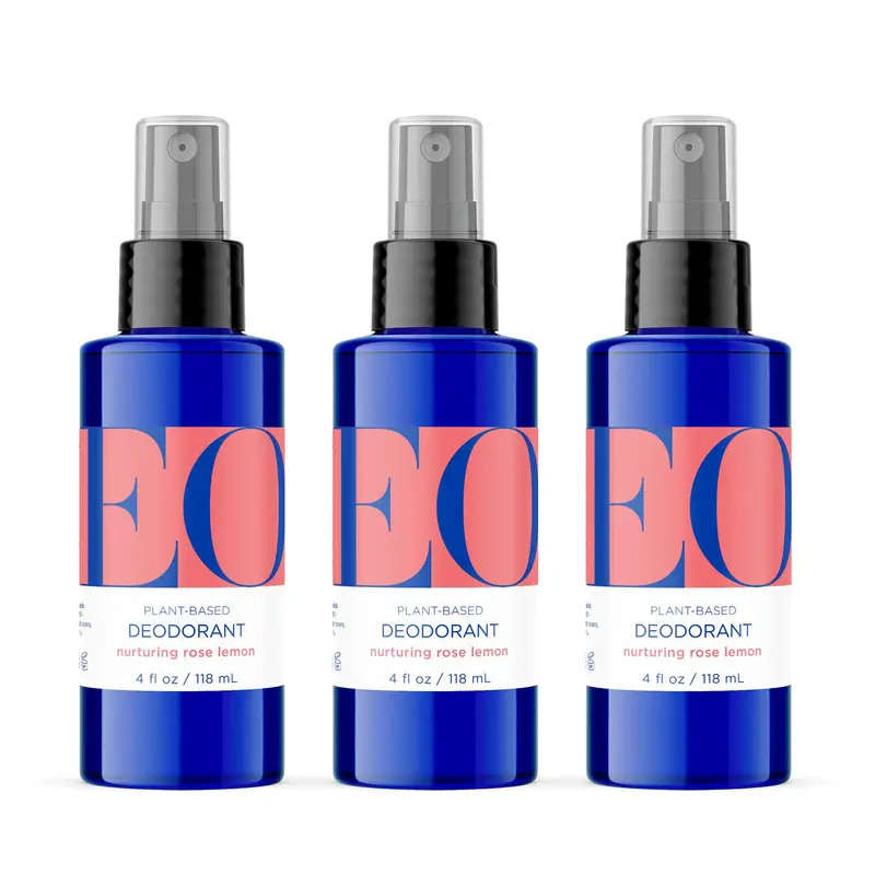 EO Déodorant en spray biologique Rose Citron – Pack de 3, 120 ml, sans aluminium