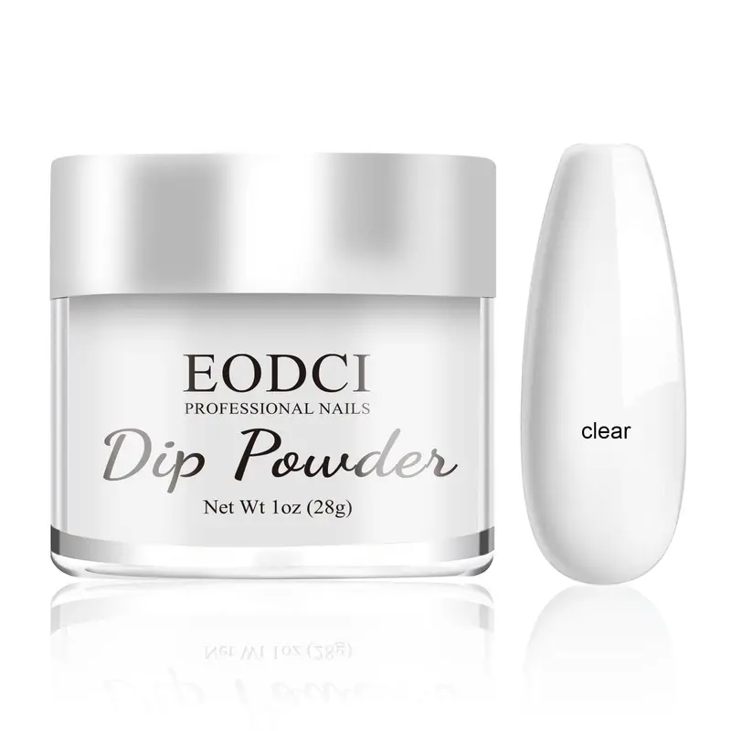eodci Dip Powder Clear – Poudre Dip Transparente 1 oz (28 g) sans lampe, pour manucure DIY