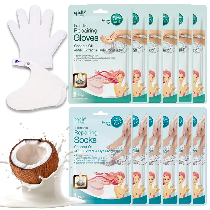 Epielle Masques Mains et Pieds — Hydratation Intensive et Réparation, Coffret Spa