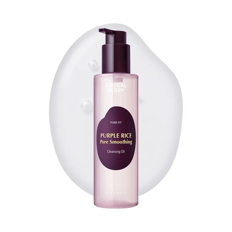 EQQUALBERRY Huile Démaquillante Riz Violet – Nettoyage en profondeur des pores et des points noirs | Hydratante et Douce