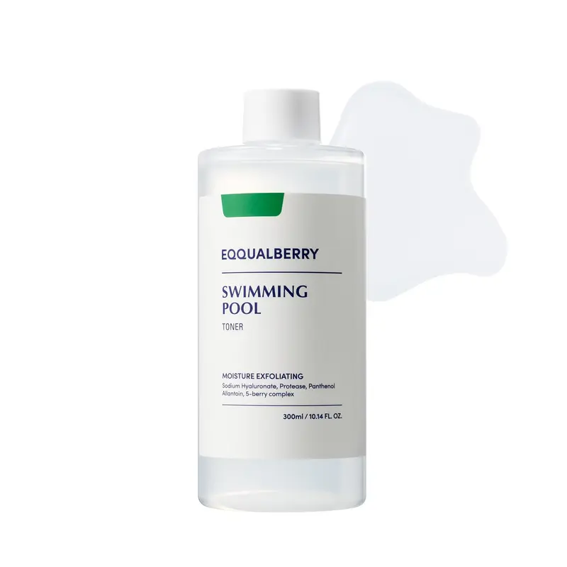 EQQUALBERRY Tonique Coréen Quotidien — Exfoliation Douce et Hydratation Profondes avec Protéase Naturelle et Acide Hyaluronique, Pour Peau Sensible, 300 ml
