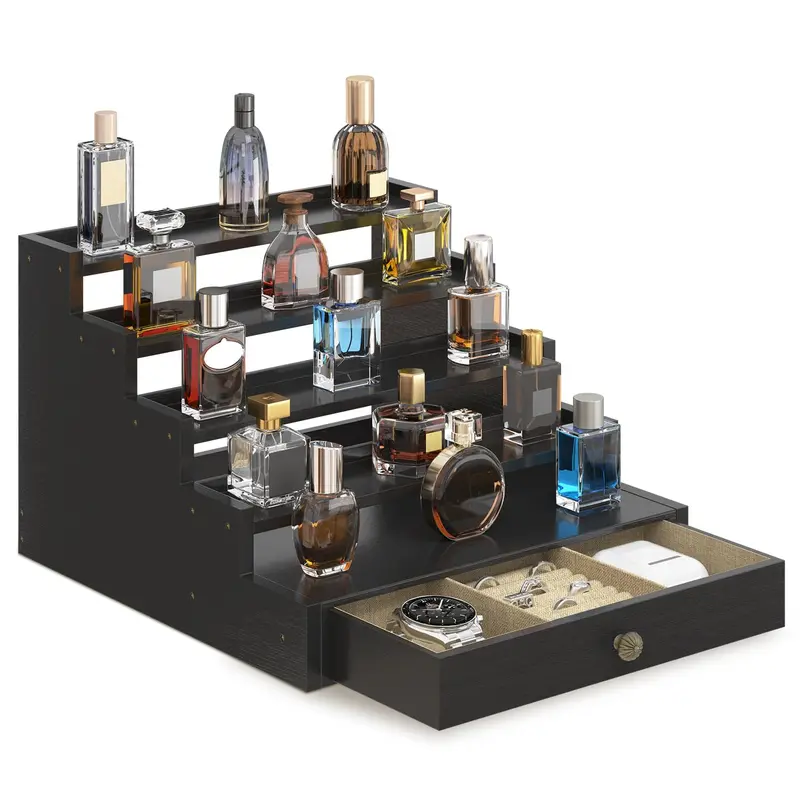 EsLuker.ly Organisateur Parfums Bois — Porte-Parfums 5 Niveaux, Grande Capacité