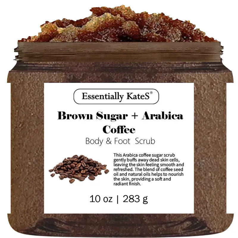 Essentially KateS Gommage au Sucre Brun et Café Arabica – Gommage Corporel Hydratant, Qualité Spa