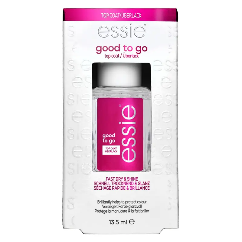 essie Soin des ongles – Good to Go Vernis de finition vegan, séchage rapide et brillance éclatante, 0,46 fl oz