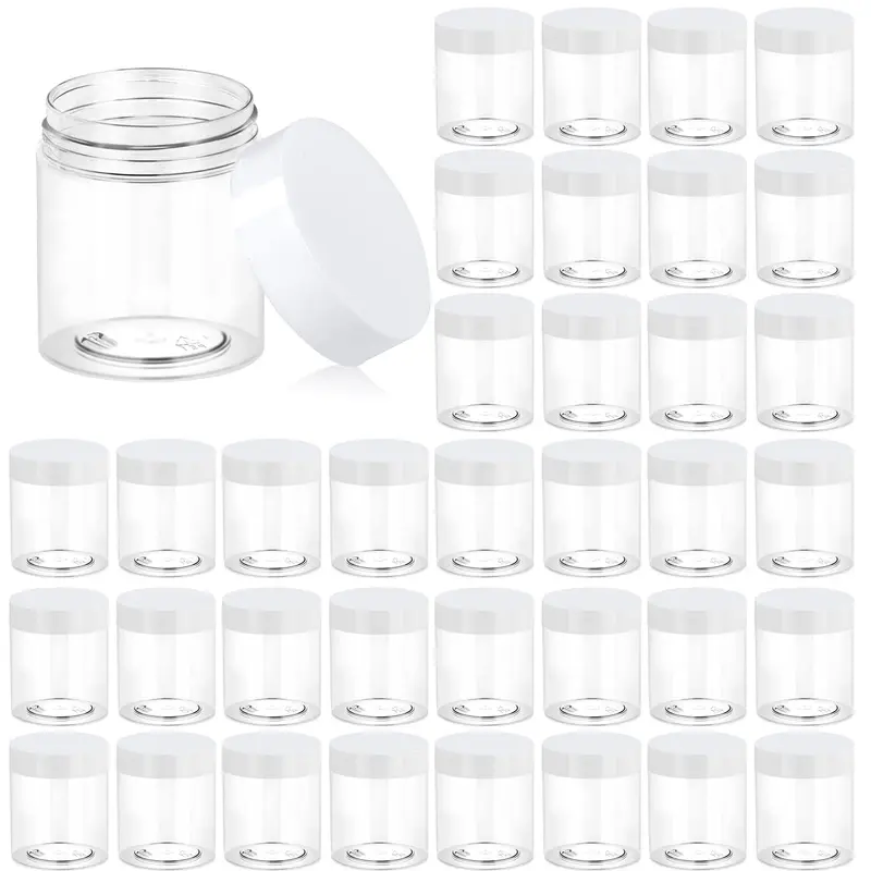 Eternal Moment – Ensemble de 36 pots plastiques 3 oz avec couvercle blanc | Contenants cosmétiques et échantillons