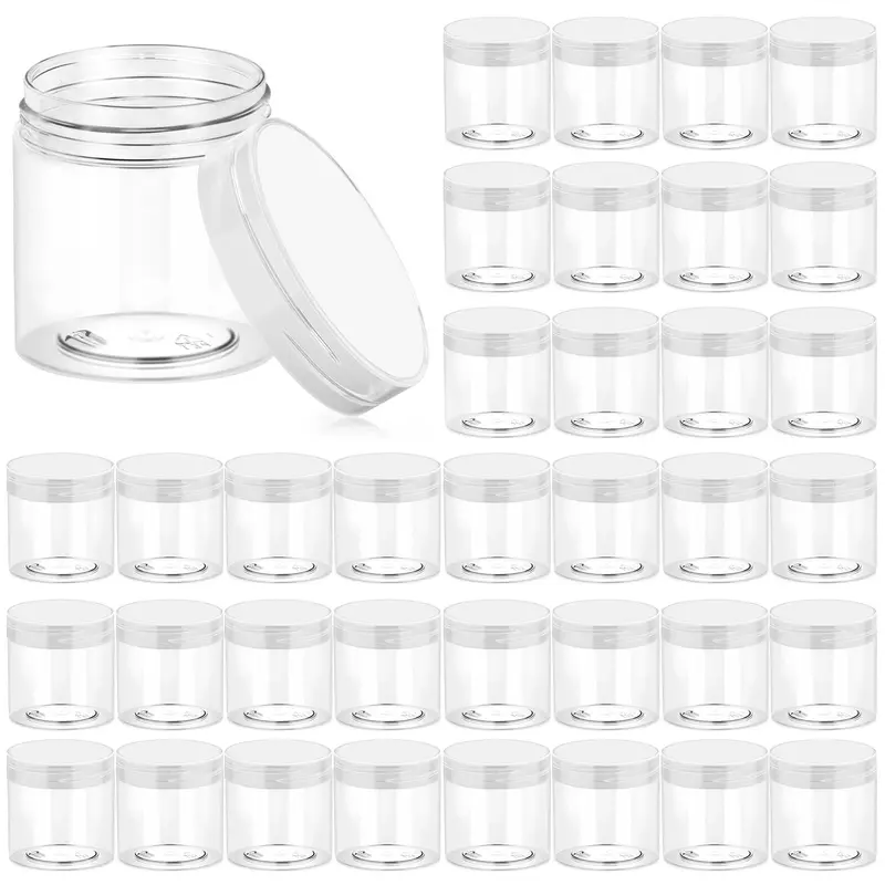 Eternal Moment – Lot de 36 bocaux plastiques 4oz avec couvercles transparents pour cosmétiques et échantillons