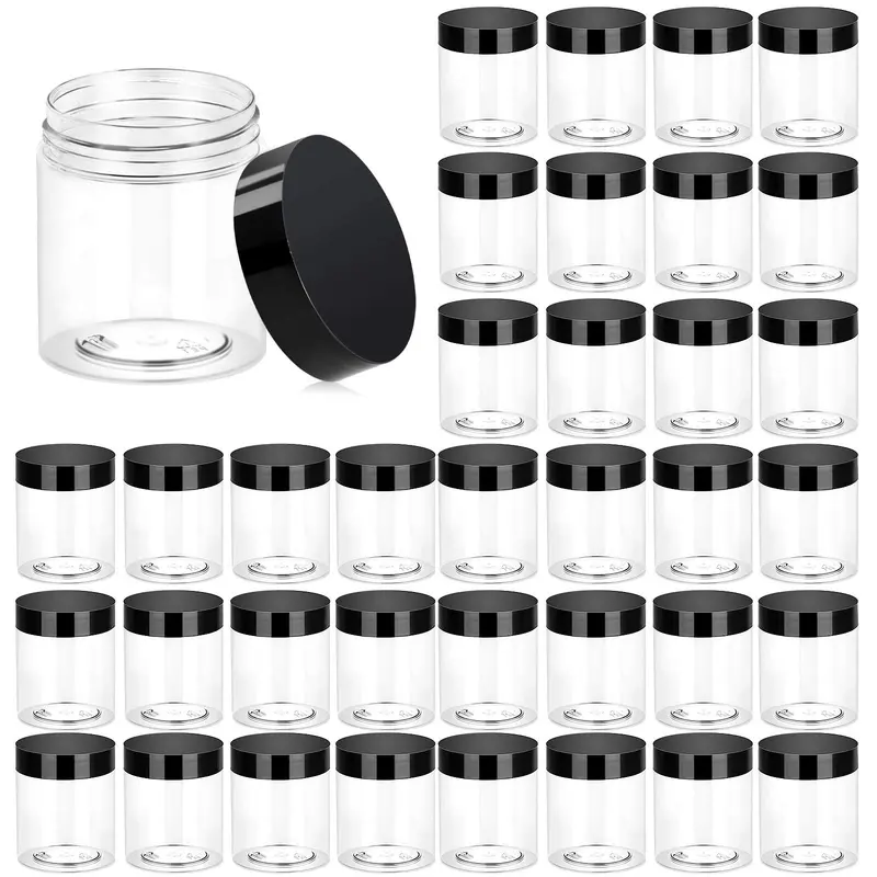 Eternal Moment - Lot de 36 Bocaux Plastiques Ronds 3oz (90 ml) avec Couvercles