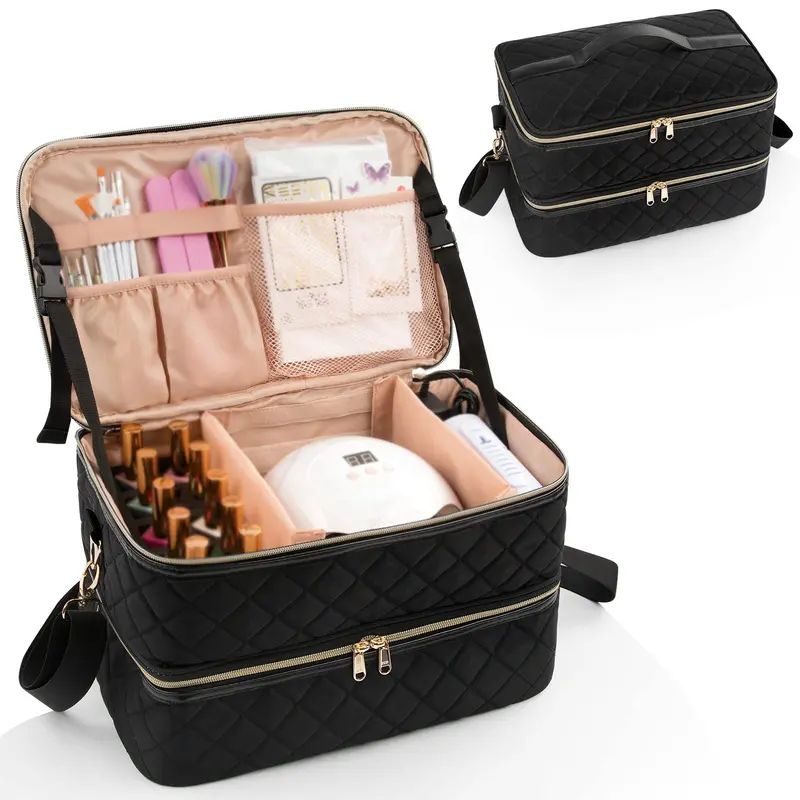 Ethereal Organisateur Vernis 50+ Bouteilles avec Lampe – Sac Voyage Nail Art