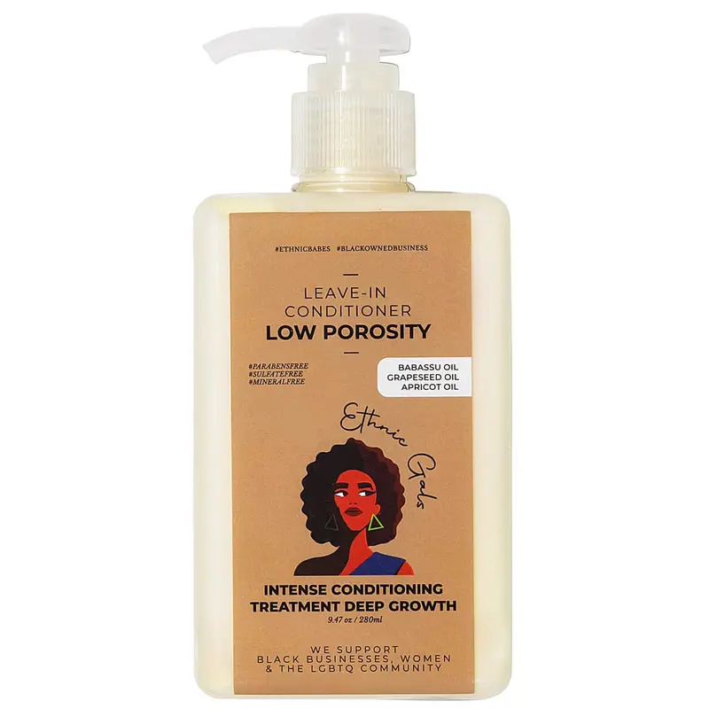 Ethnic Gals Apres-Shampoing Sans Rinçage Porosite Faible - Beurre de Karité & Aloe - 9,5 oz