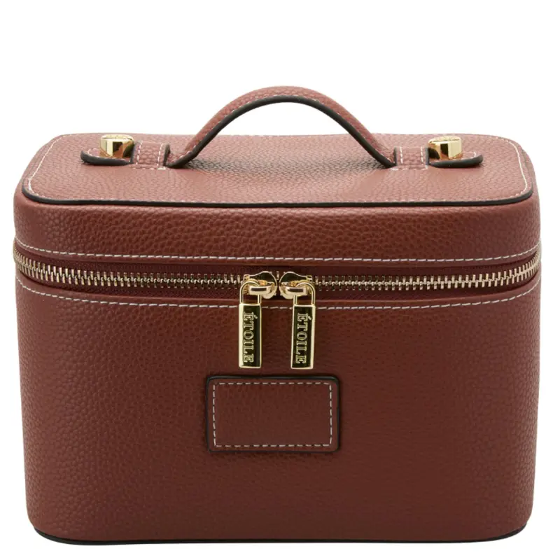 ETOILE - Mini Trousse Maquillage Ginger Brown | Trousse de voyage élégante avec diviseurs amovibles