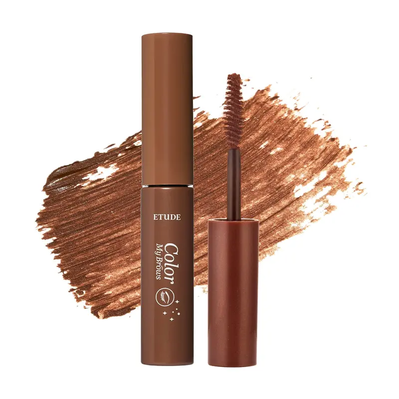 ETUDE Color My Brows – Mascara Sourcils 3D Naturel, Teinte Rouge-Brun, Hydratant & Gel Doux