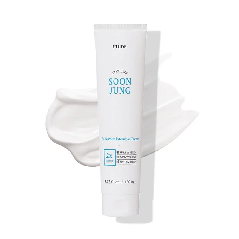 ETUDE SoonJung2x Crème Intensive Barrière | Hydratation riche, Panthenoside et Madecassoside, Peau sensible, 150 ml