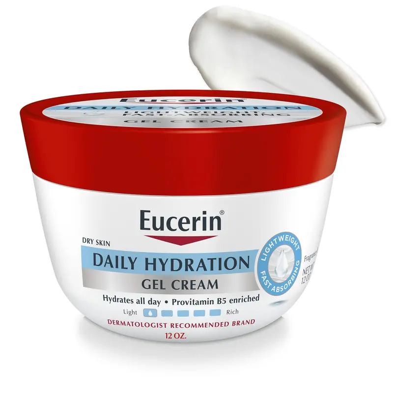 Eucerin Gel-Crème Hydratant Quotidien Sans Parfum – Peau Sèche, 12 oz