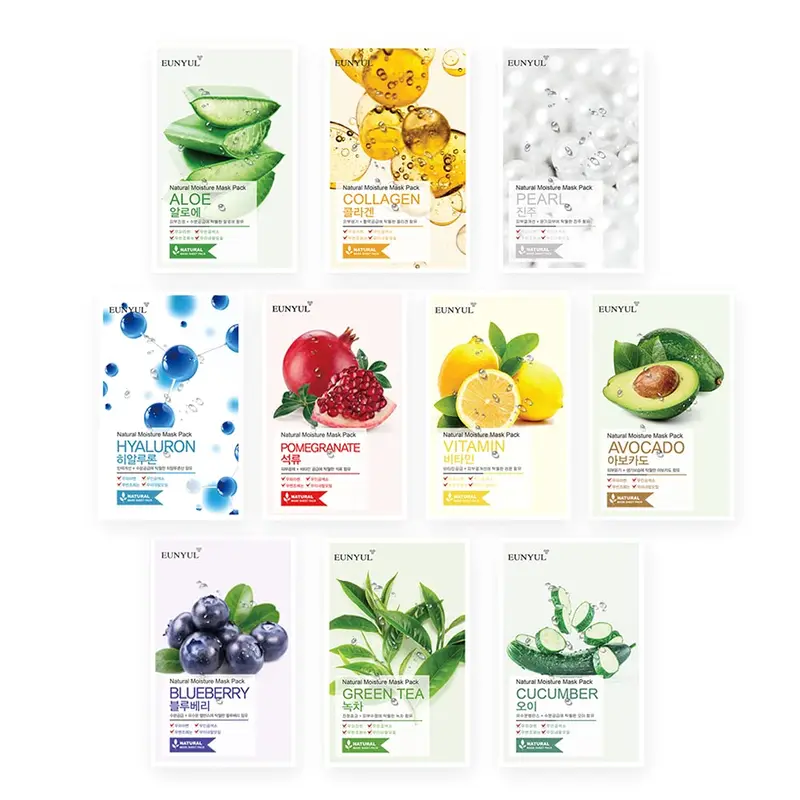 EUNYUL Masques Visage Naturels – Pack 10 masques coréens hydratants, apaisants et éclatants