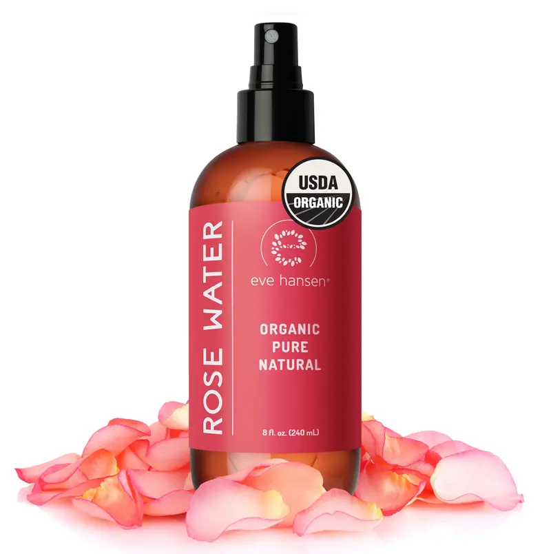 Eve Hansen Eau de Rose Bio – Brume Visage 8 oz, Tonique Marocain et Fixateur de Maquillage