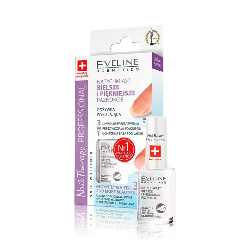 Eveline Cosmetics 3 en 1 Éclaircissant Instantané des Ongles – Base Protectrice et Soin