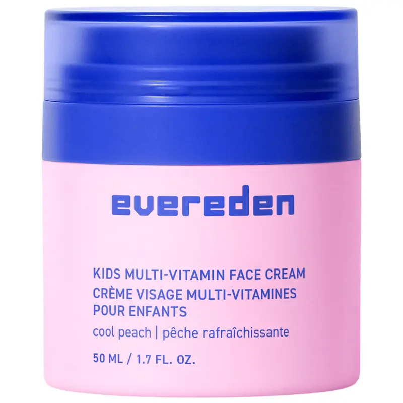 Evereden Crème Visage Enfant – Pêche Fraîche, 50 ml | Hydratant Non Toxique