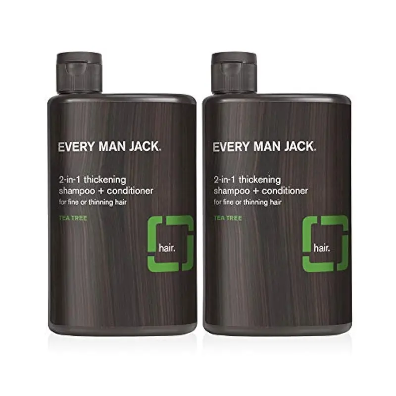 Every Man Jack 2-en-1 Shampooing et Après-shampoing – Épaississant, Nettoie et Hydrate – Pack Double