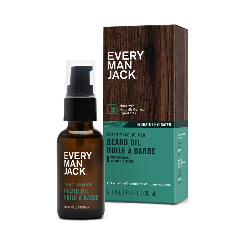 Every Man Jack – Huile pour barbe Sea Salt – Hydratation et brillance naturelle – 30 ml
