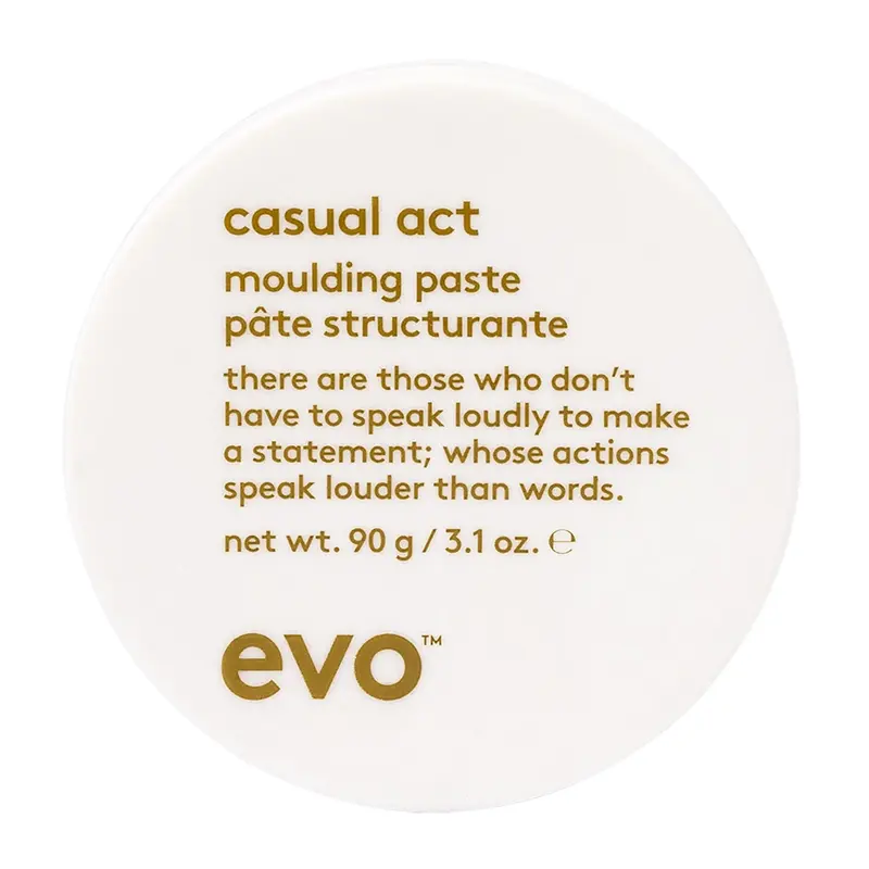 EVO Casual Act Pâte moulante – Pâte coiffante légère, tenue flexible et fini mat – 3,1 oz
