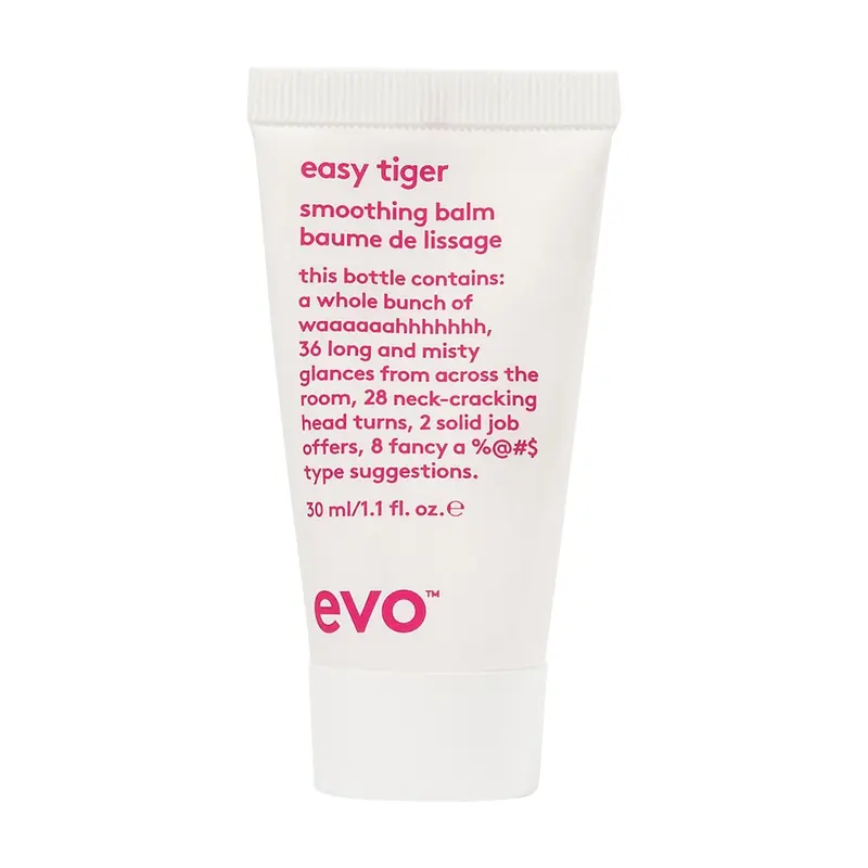 EVO Easy Tiger Smoothing Balm - Crème de séchage format voyage, lissage et protection contre la chaleur pour cheveux épais - 33 ml