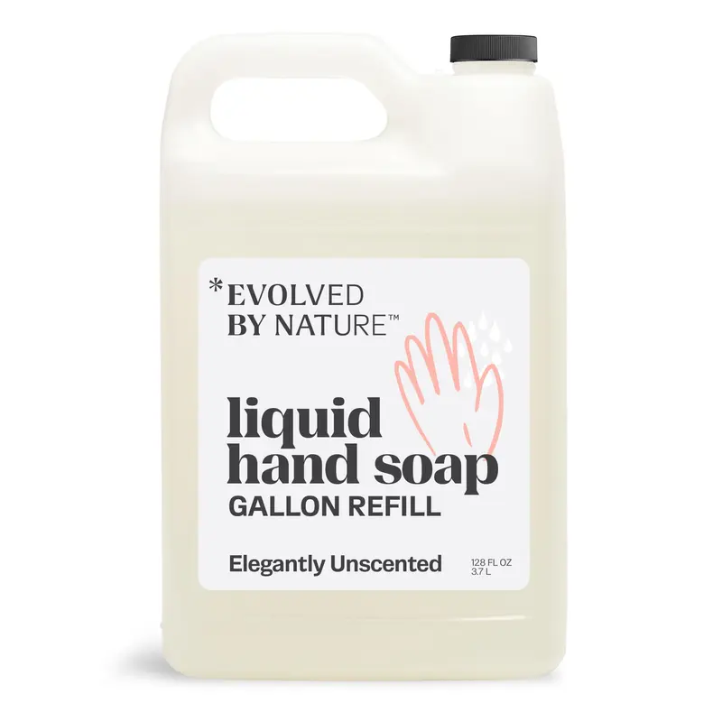 EVOLVED BY NATURE Remplissage savon liquide mains 128 oz — Sans parfum, formule biodégradable